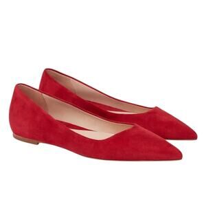 M.M. LaFleur Women’s Suede Cherry Red Rowan Flats -size EU 39 US 8.5